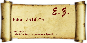 Eder Zalán névjegykártya